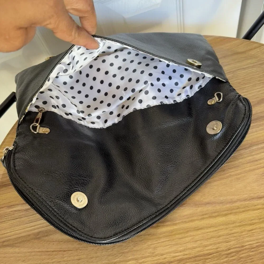 Lulu's Nordstrom Black Bag Clutch Zipper Closure